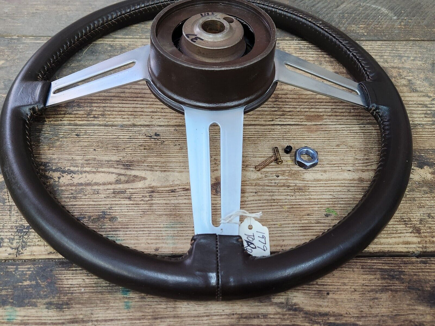 Cutlass 442 Hurst Olds Toronado Brown Leather Comfort Grip Steering Wheel OEM GM