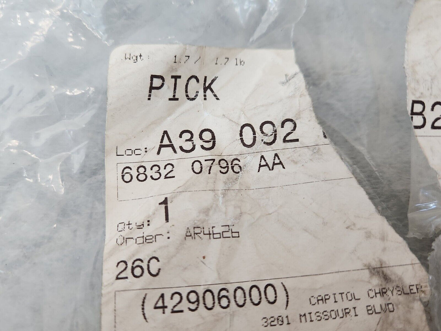 15-22 RAM PROMASTER CITY ENGINE SUPPORT MOUNT BRACKET OEM NEW MOPAR 68320796AA