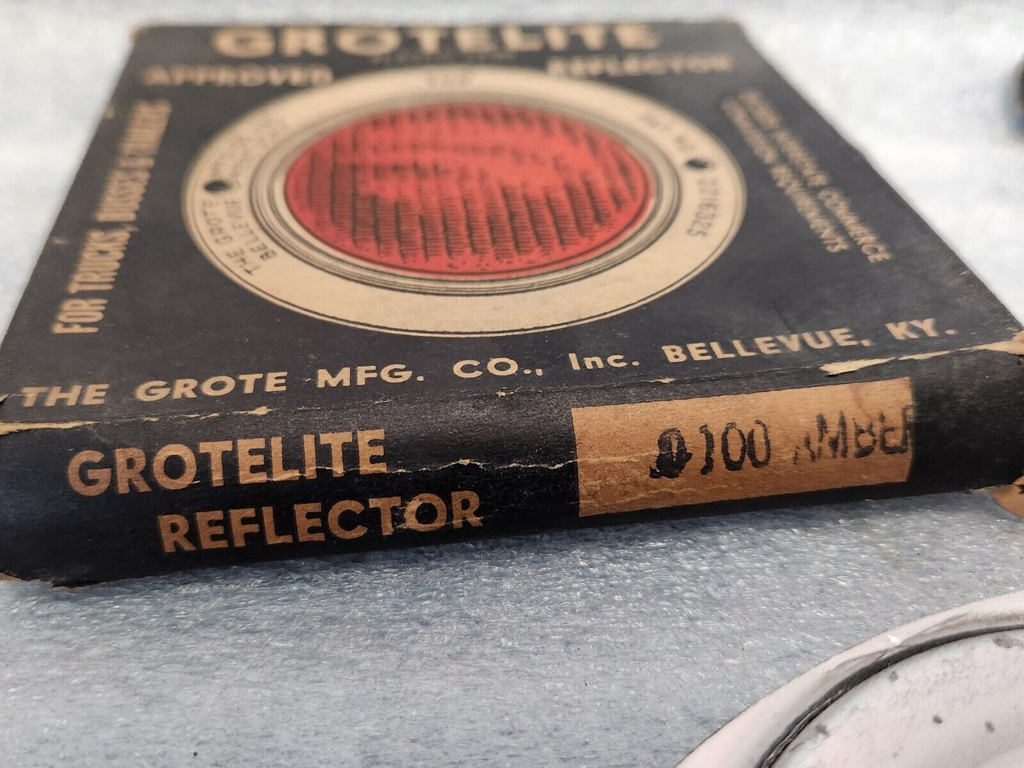 NOS LOT OF 3 VINTAGE GROTELITE AMBER REFLEX REFLECTOR USA MADE truck trailer 100