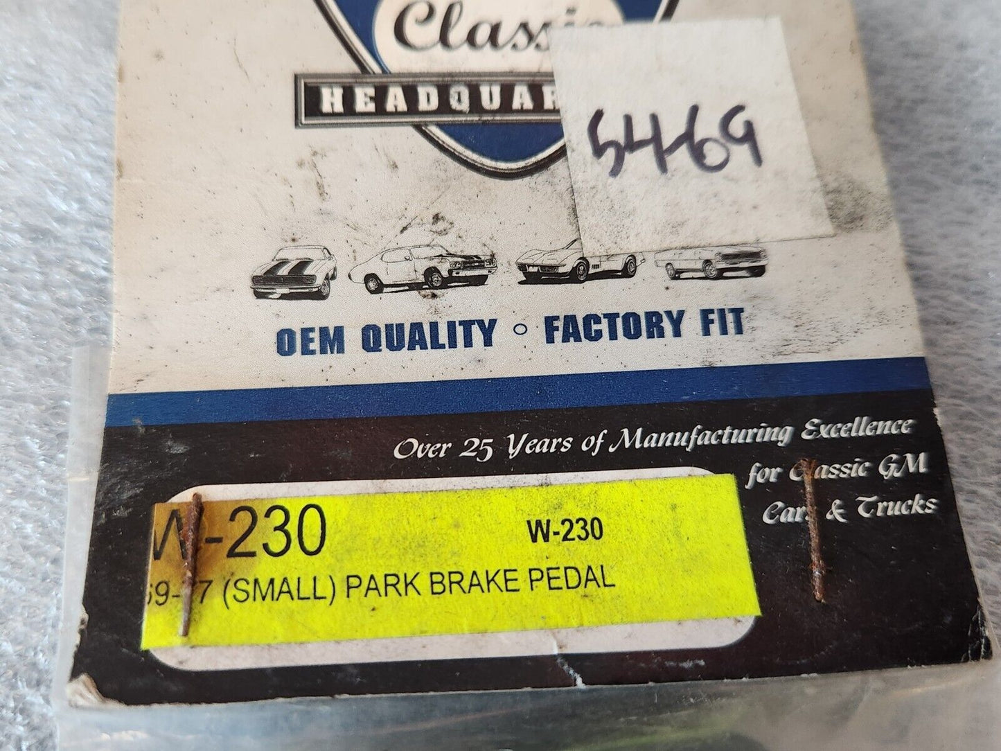 NEW 1969 - 1981 CHEVY CAMARO PARK BRAKE PEDAL PAD # W-230