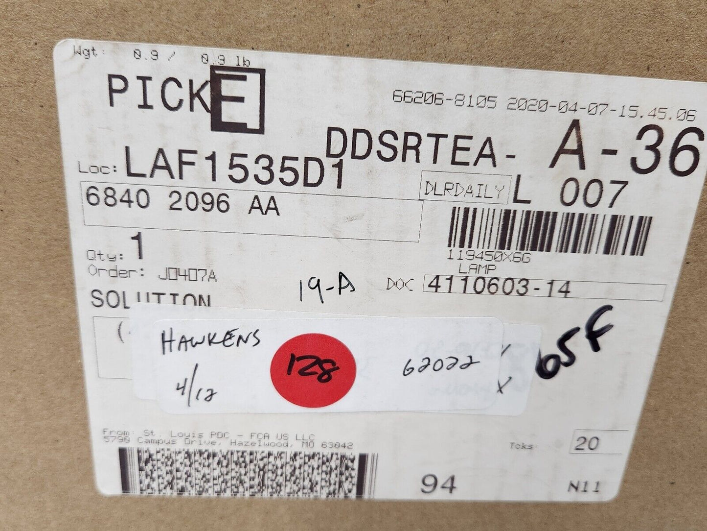 19-24 RAM 1500 TURN SIGNAL LIGHT LAMP RIGHT PASSENGER GENUINE MOPAR 68402096AA