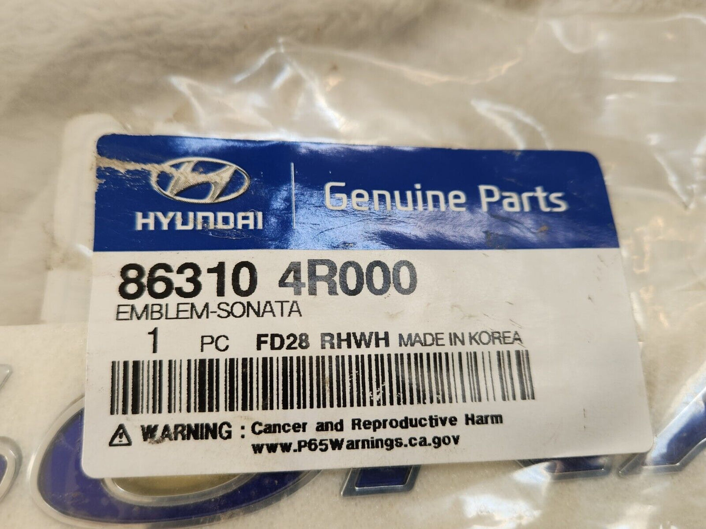 NEW GENUINE REAR Trunk Lid Emblem BLUE 11-15 Hyundai Sonata Hybrid 86310 4R000