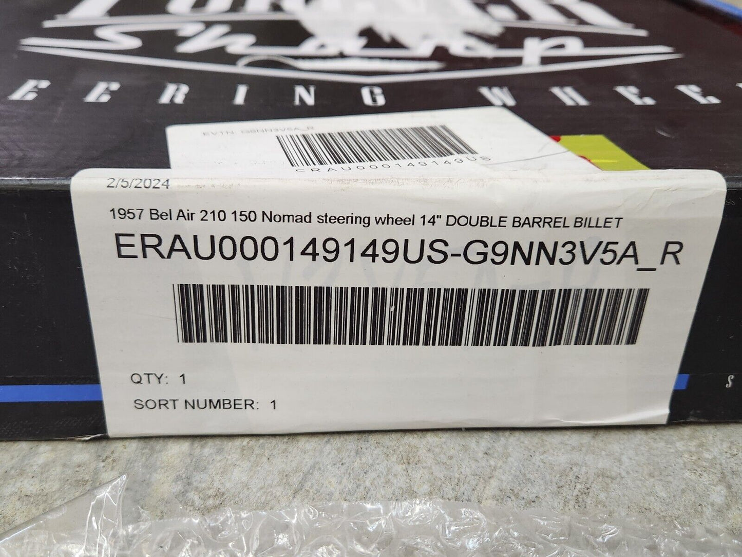 1957 Bel Air 210 150 Nomad Del Ray steering wheel 14" DOUBLE BARREL BILLET NEW