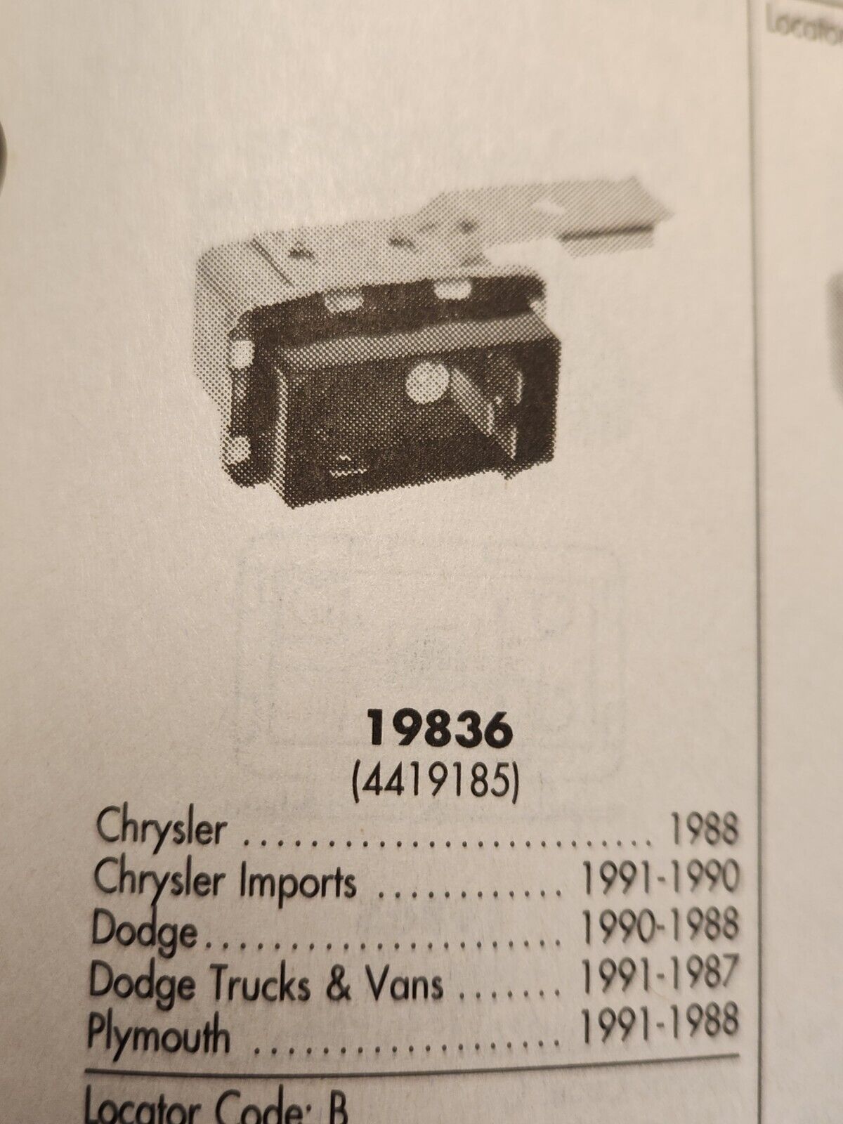 NOS 1987 - 1991 CHRYSLER PLYMOUTH TRUCK NEW AC MOTOR RELAY SWITCH 4419185 USA