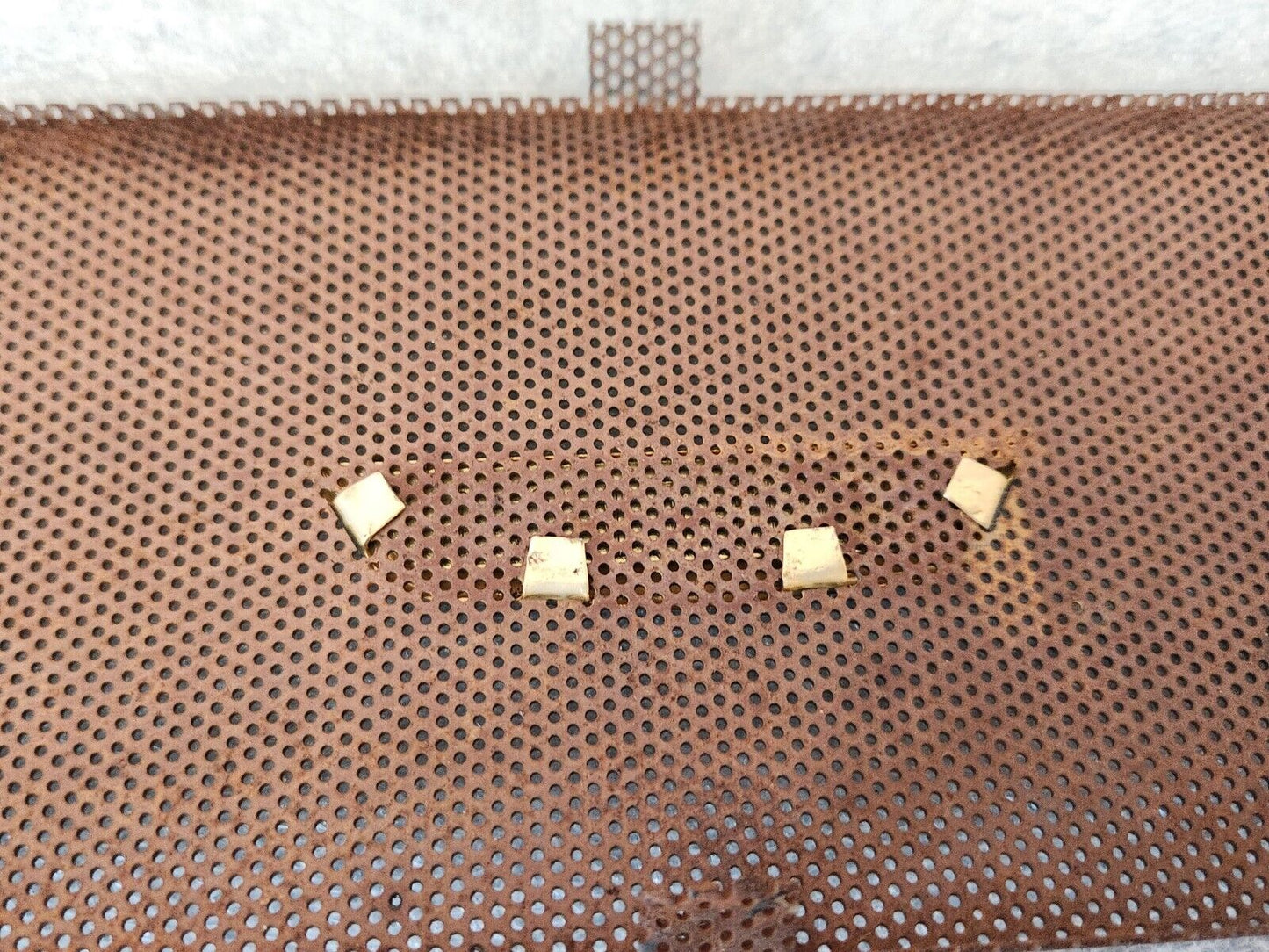 1956 PONTIAC CHIEFTAIN SPEAKER GRILLE w/ METAL EMBLEM OEM GM