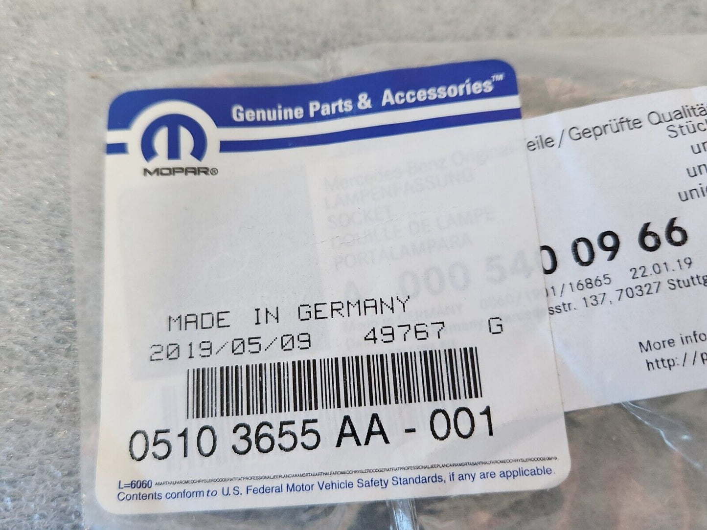 NEW Genuine Mopar 2003-2009 Sprinter Socket 5103655AA