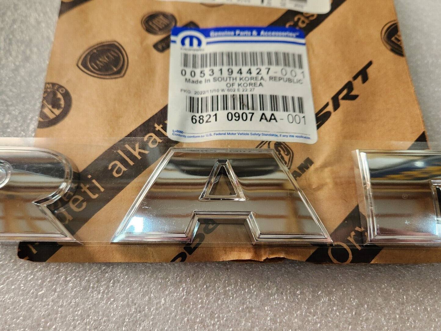 NEW OEM 2014-2020 RAM Promaster rear door chrome Nameplate Emblem 68210907AA