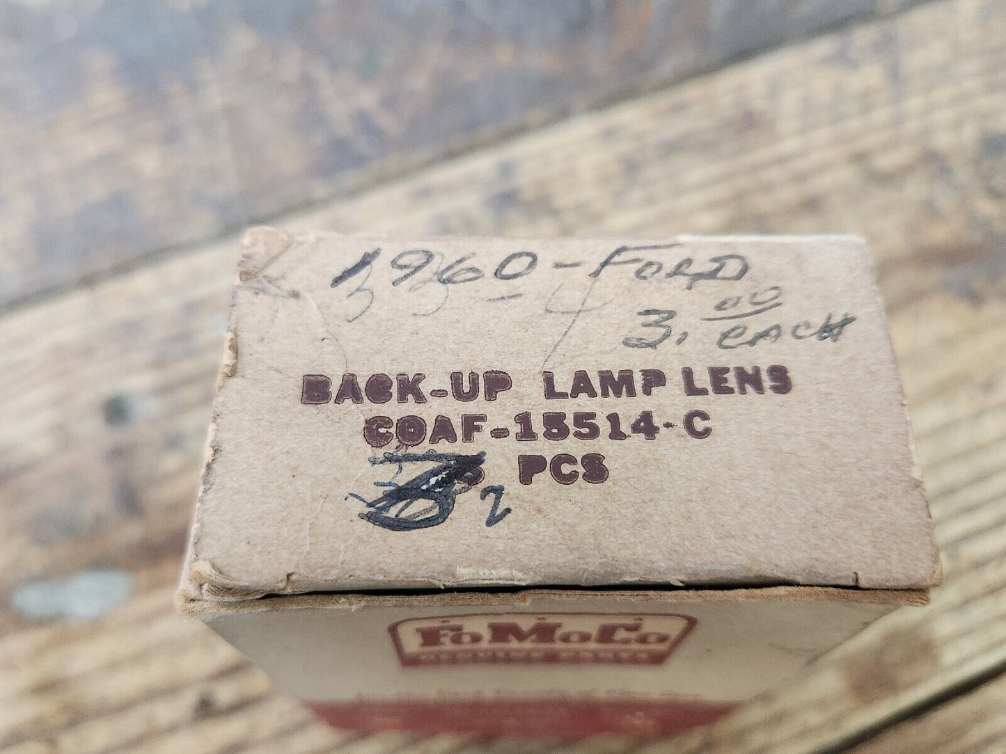 NOS OEM Pair 1960 Ford Fairlane Galaxie Backup Lamp Light Lens C0AF-15514-C