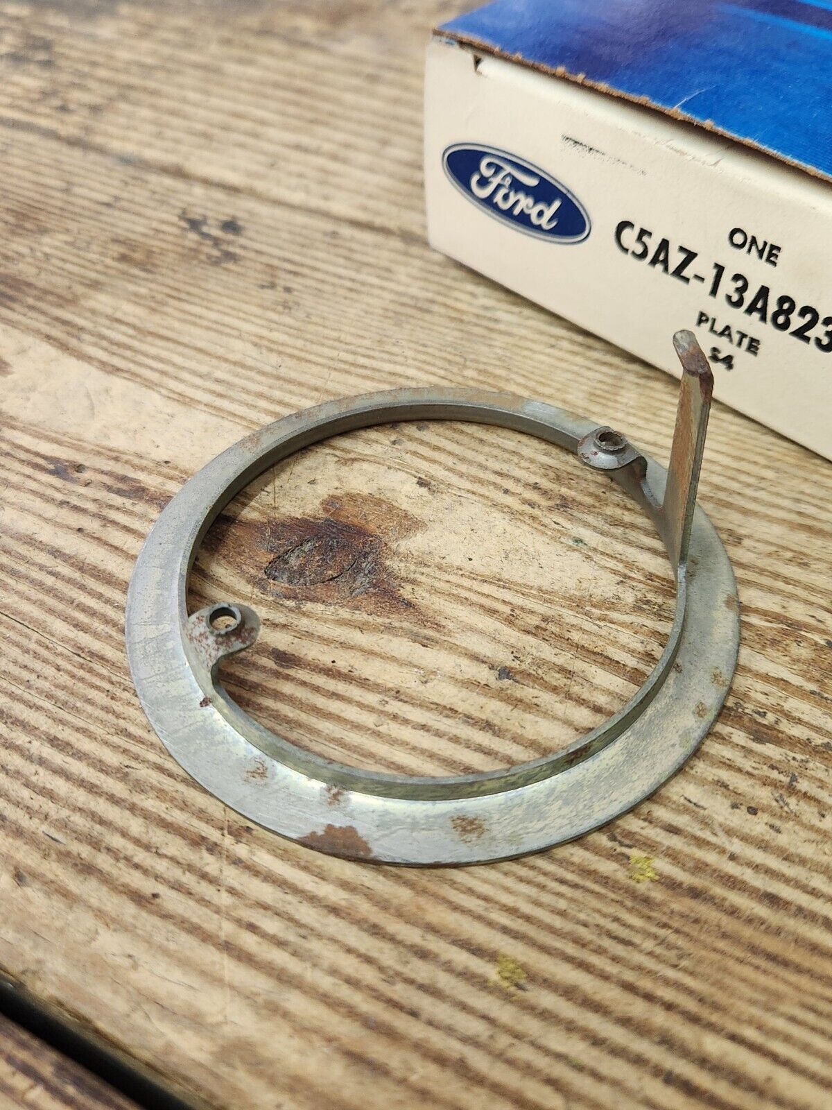 NOS OEM 1965-67 Ford Galaxie  Custom Horn Ring Brush Plate C5AZ-13A823-D