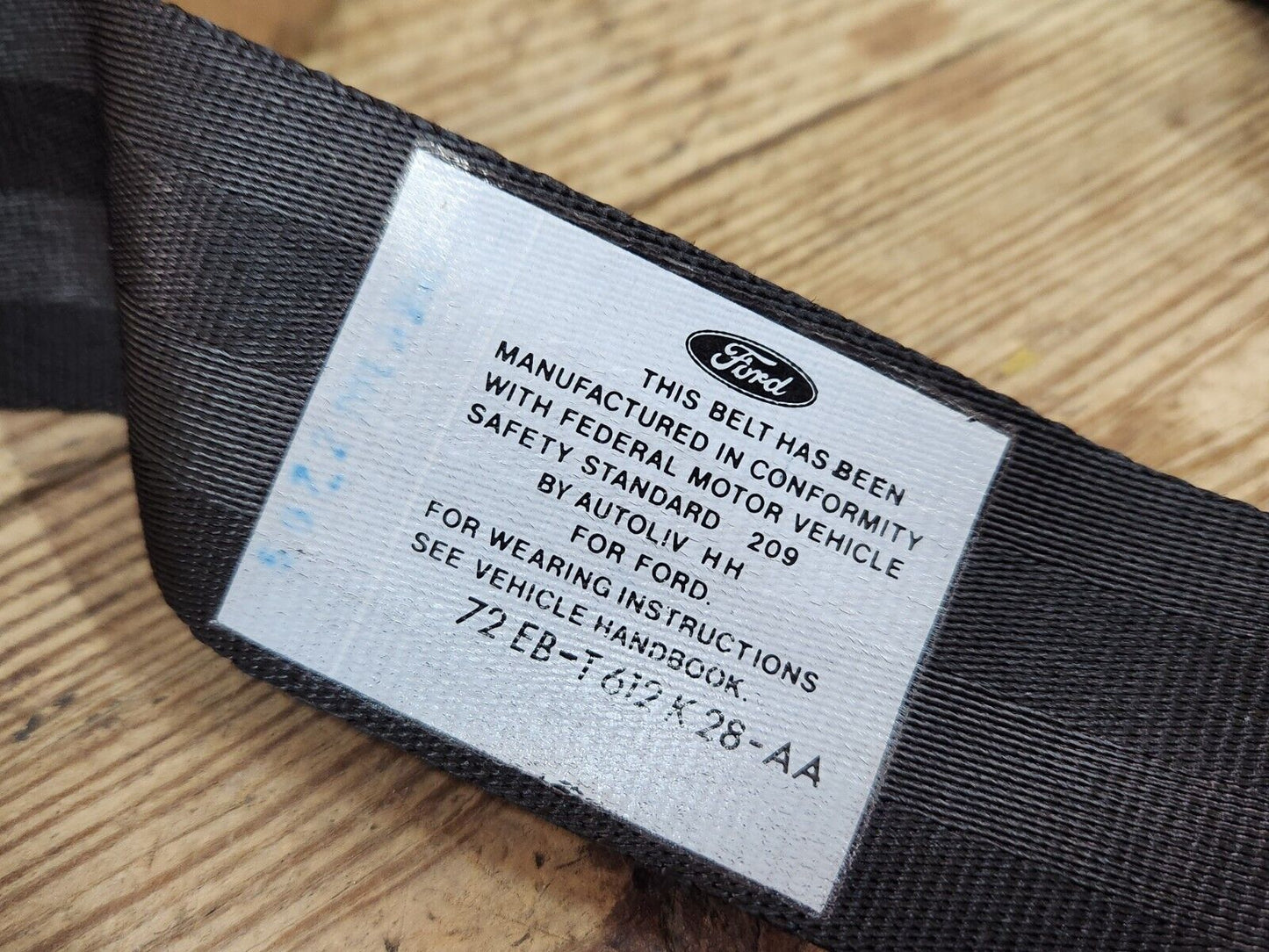 NOS OEM 1972 MERCURY CAPRI MK1 BLACK SEAT BELT ASSEMBLY D2RY-62611A72-A