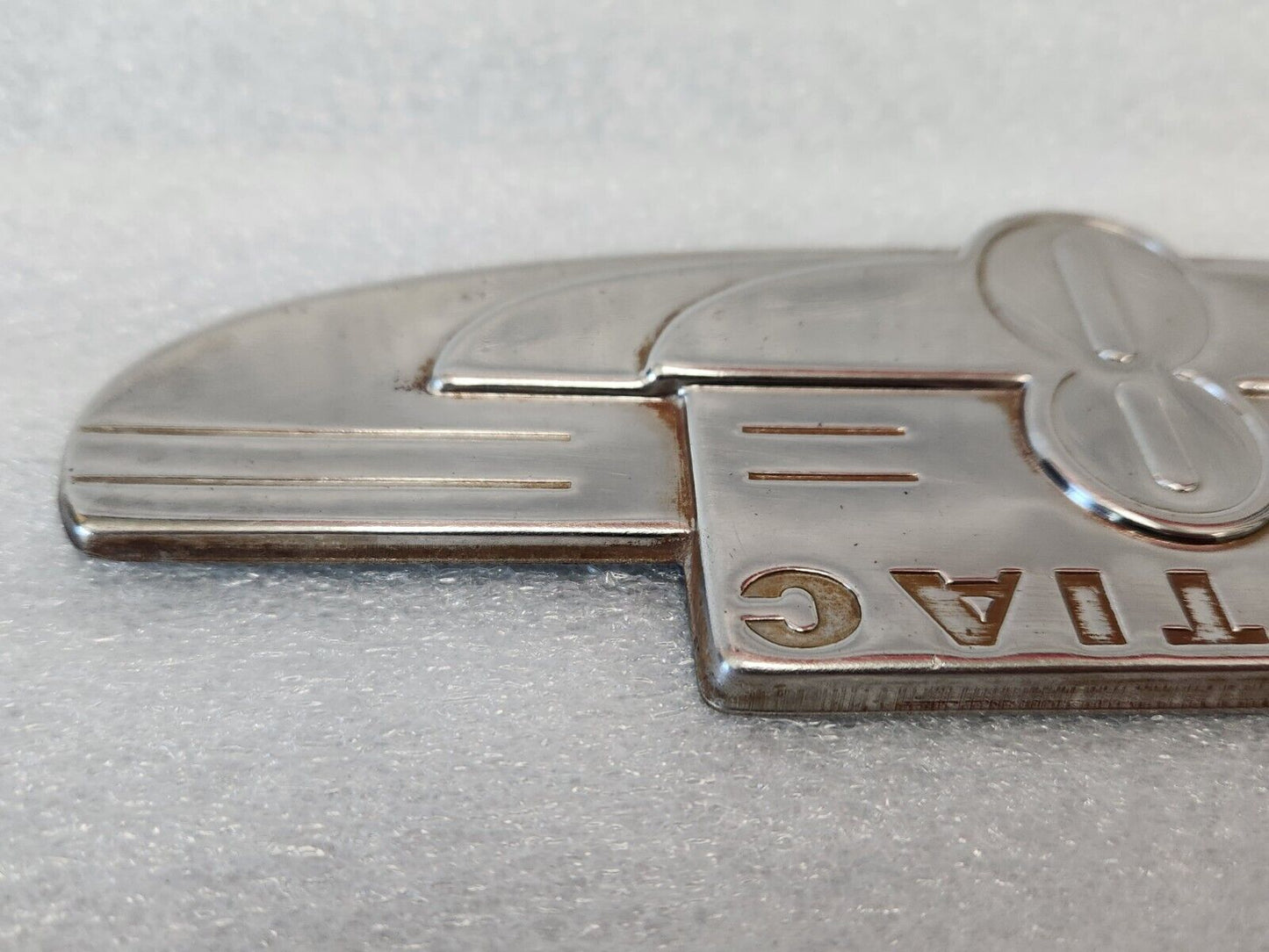 1937 Pontiac Silver Stream Deluxe 8 Trunk Emblem Badge OEM