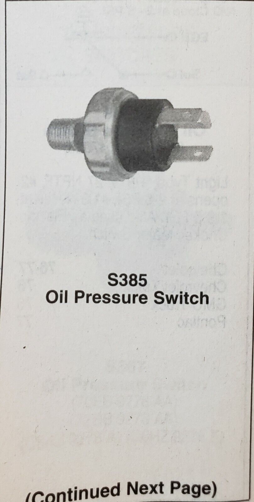 NEW Engine Oil Pressure Sender With Light CHEVY BUICK Olds Jeep 1978-1988
