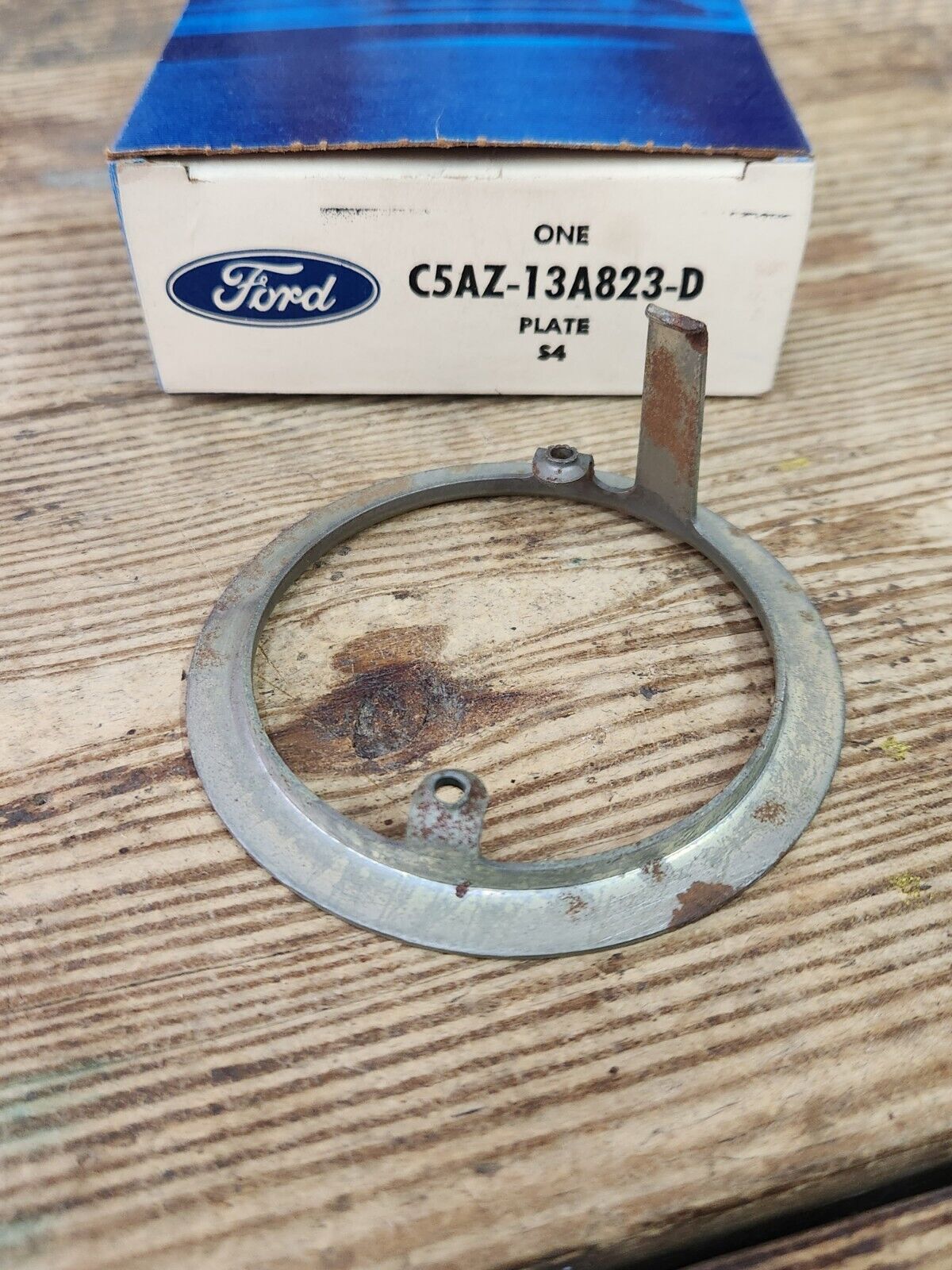 NOS OEM 1965-67 Ford Galaxie  Custom Horn Ring Brush Plate C5AZ-13A823-D