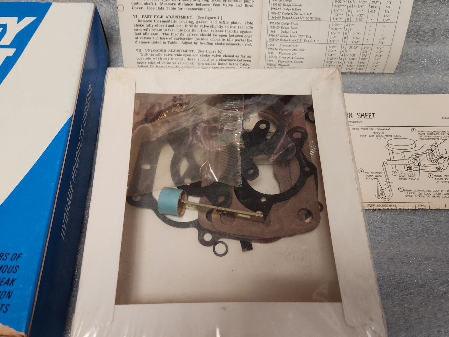 NEW Carter BBD 2 Barrel Carburetor Rebuild Kit 1964-1972 Dodge & Plymouth