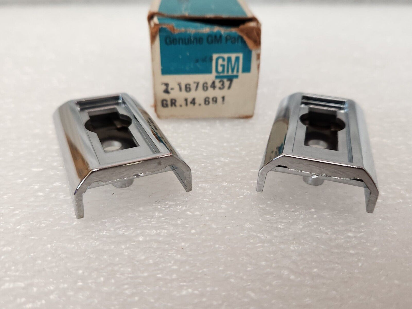 NOS OEM GM 1974-78 Chevrolet Cadillac Oldsmobile Door Chrome Escutcheons Pair