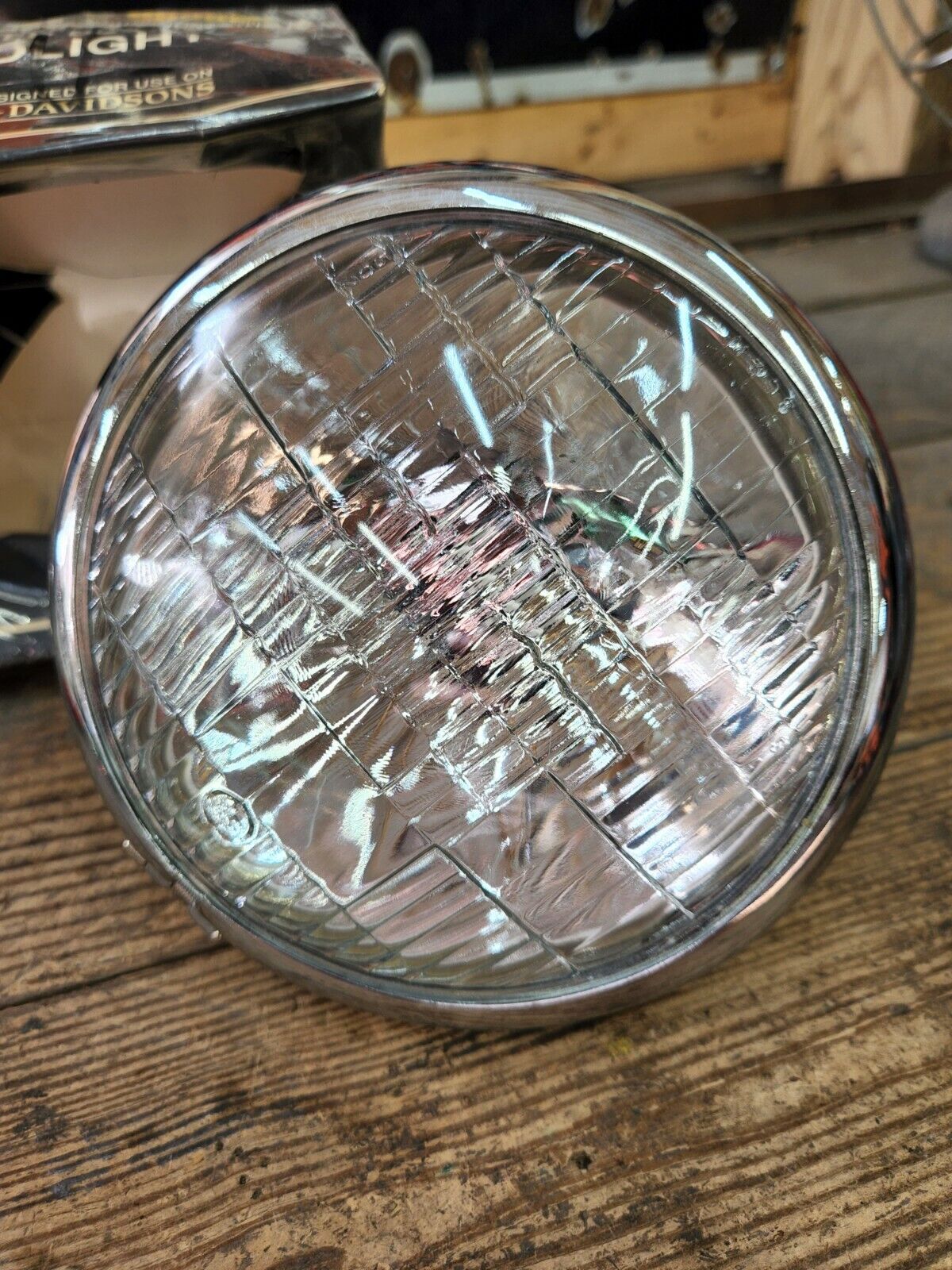 NEW 5 3/4" Chrome Round Headlamp Headlight 6V Harley Chopper Bobber Custom USA