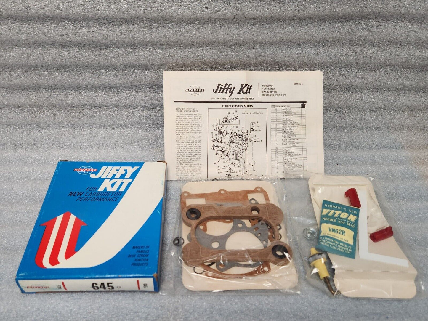 NEW 1973 Chevrolet Carburetor Rebuild Kit Rochester 2GV 2 Barrel 350 400