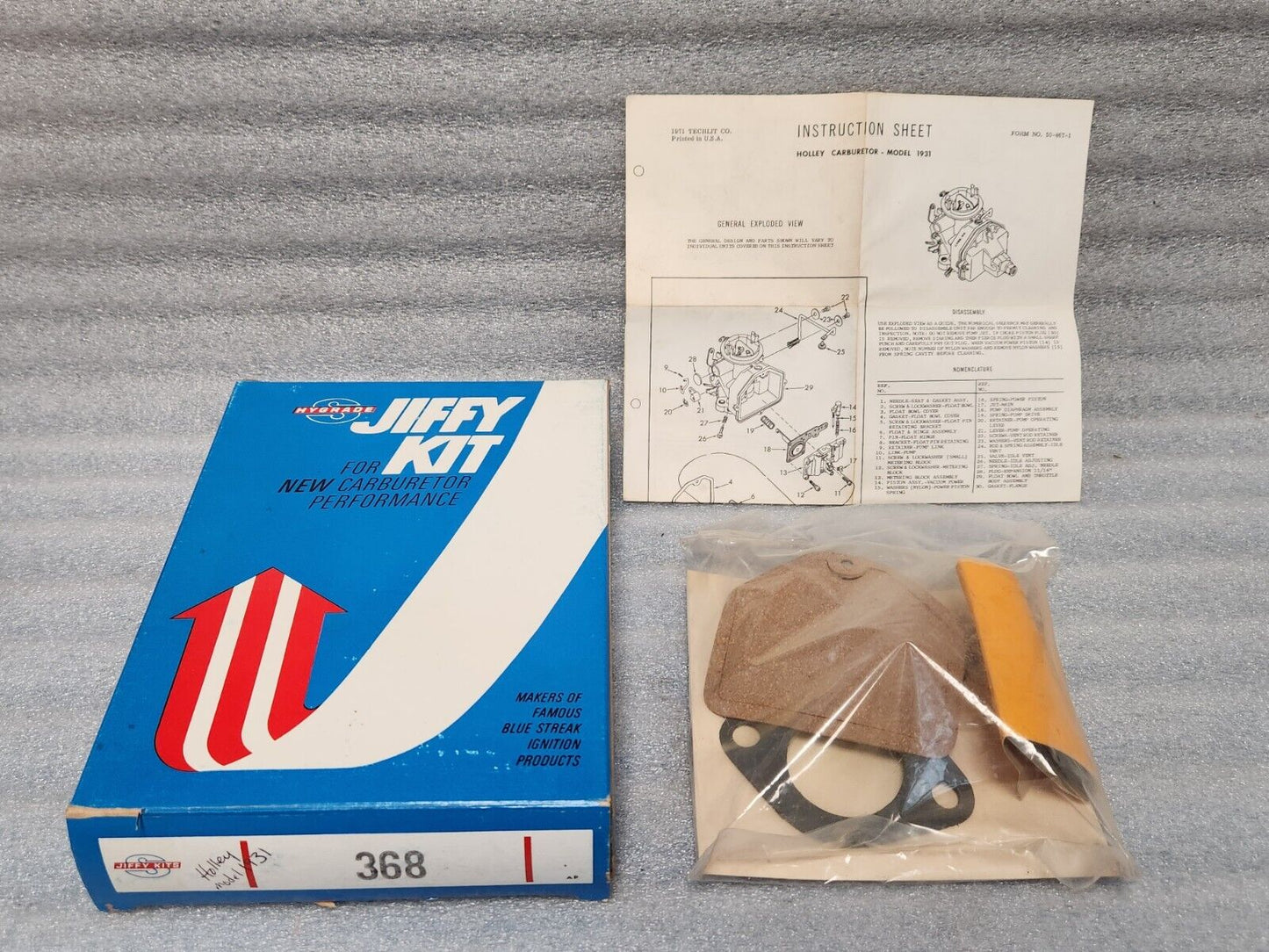 NEW Holley 1931 1 Barrel 6 Cyl Carburetor Rebuild Kit 1964 - 1969 AMC