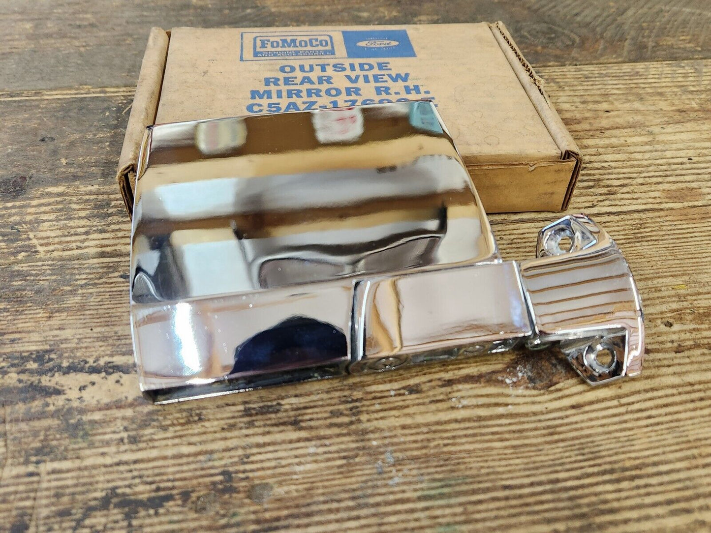 NOS 1965 FORD FAIRLANE OUTSIDE REAR VIEW MIRROR KIT RH PASS SIDE # C5AZ-17696-E