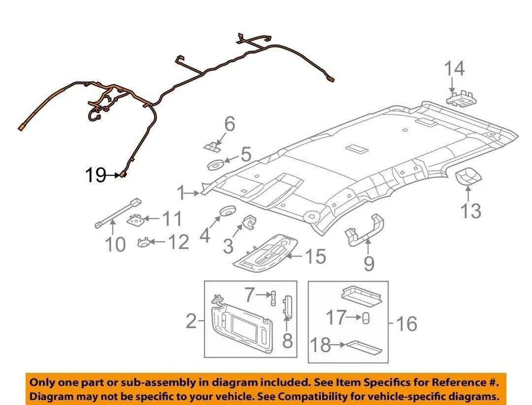 NEW Genuine GM 2013-2017 Equinox Terrain Dome Lamp Wiring Harness 84166147