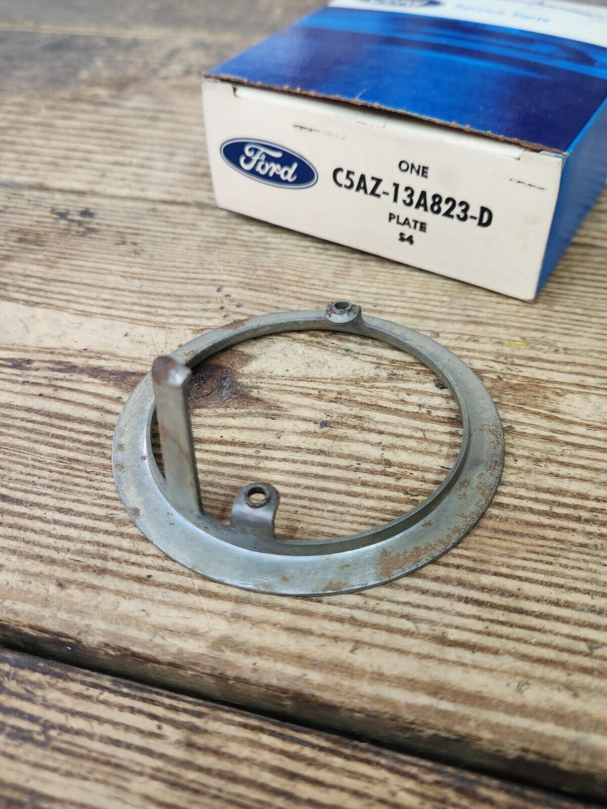 NOS OEM 1965-67 Ford Galaxie  Custom Horn Ring Brush Plate C5AZ-13A823-D