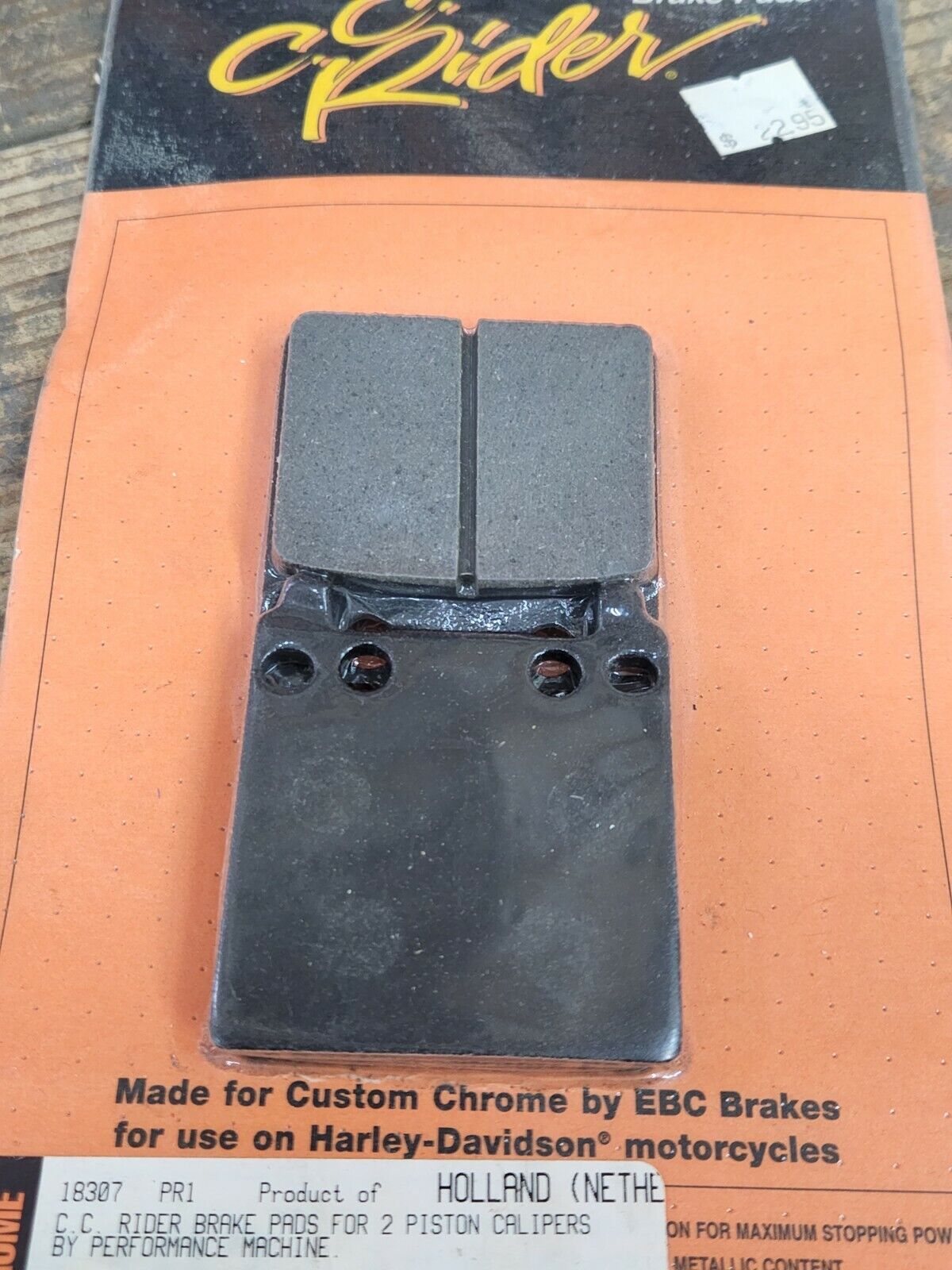 NEW Custom Chrome 18307 CC Rider 2 Piston Brake Pad Set NOS for Harley