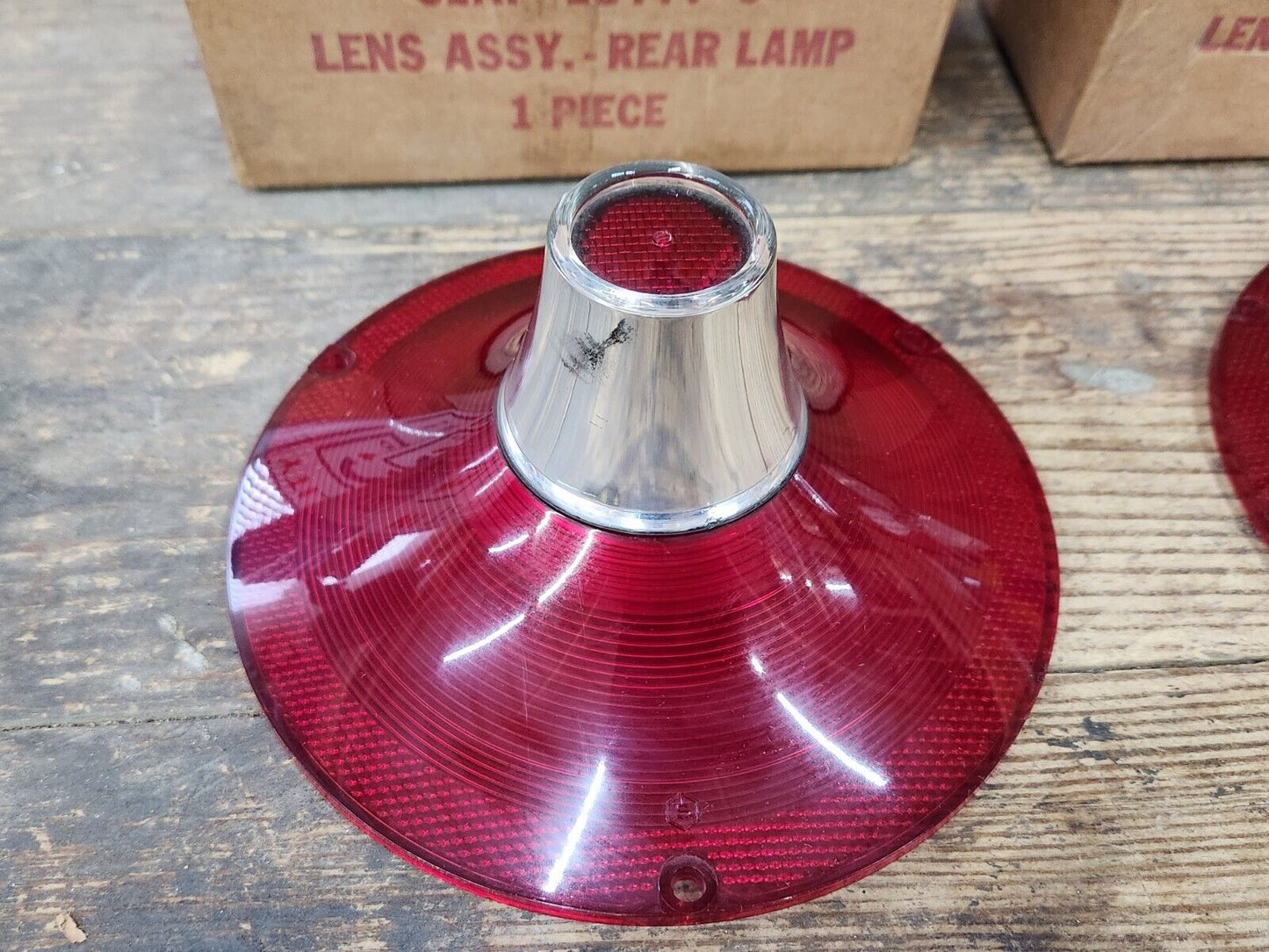 NOS OEM PAIR 1961 FORD FAIRLANE GALAXIE TAIL LIGHT LAMP LENS W/O BACK UP NIB