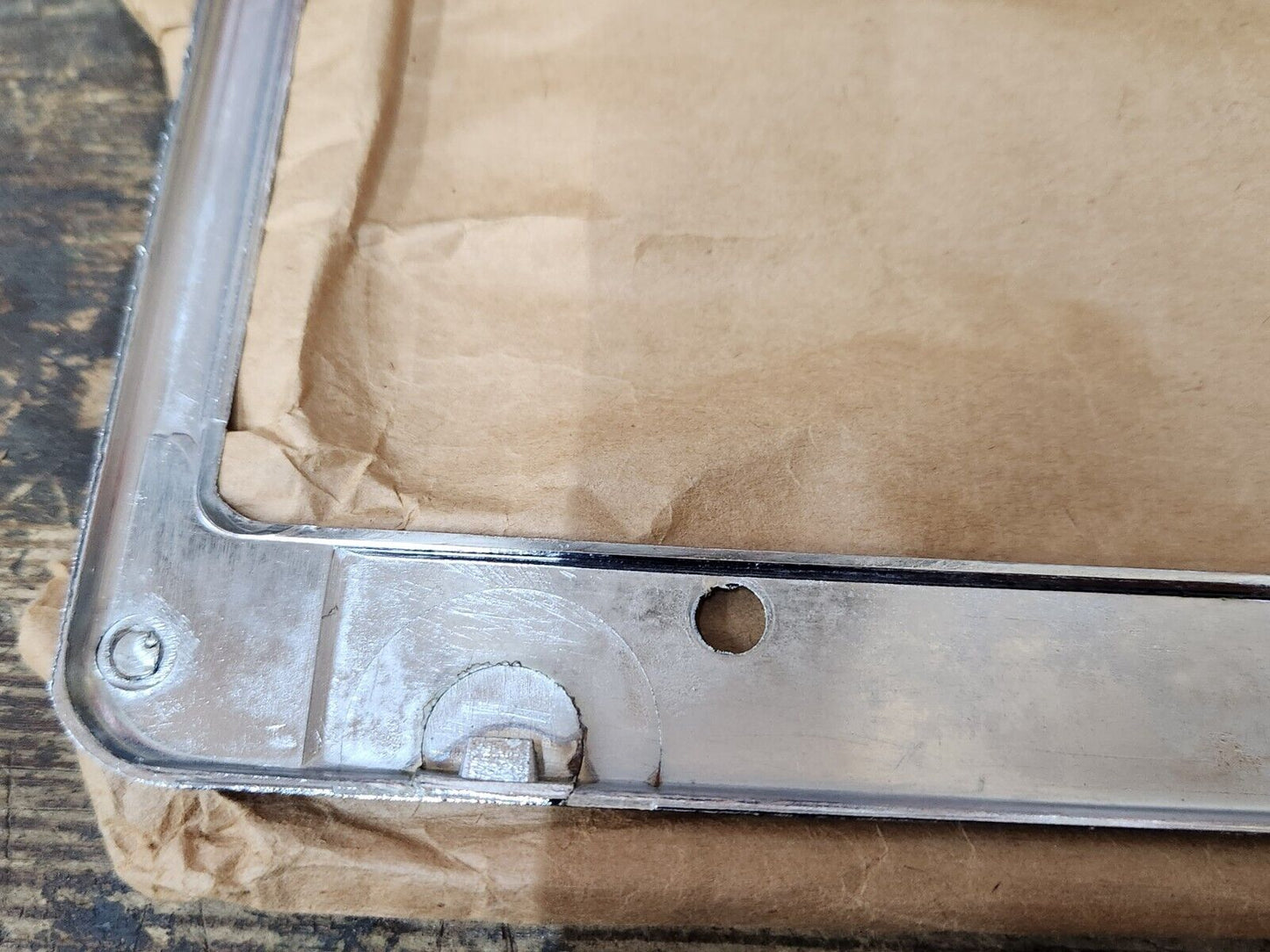 NEW NOS Vintage PROUD TO BE A SHRINER Metal Chrome Embossed License Plate Frame