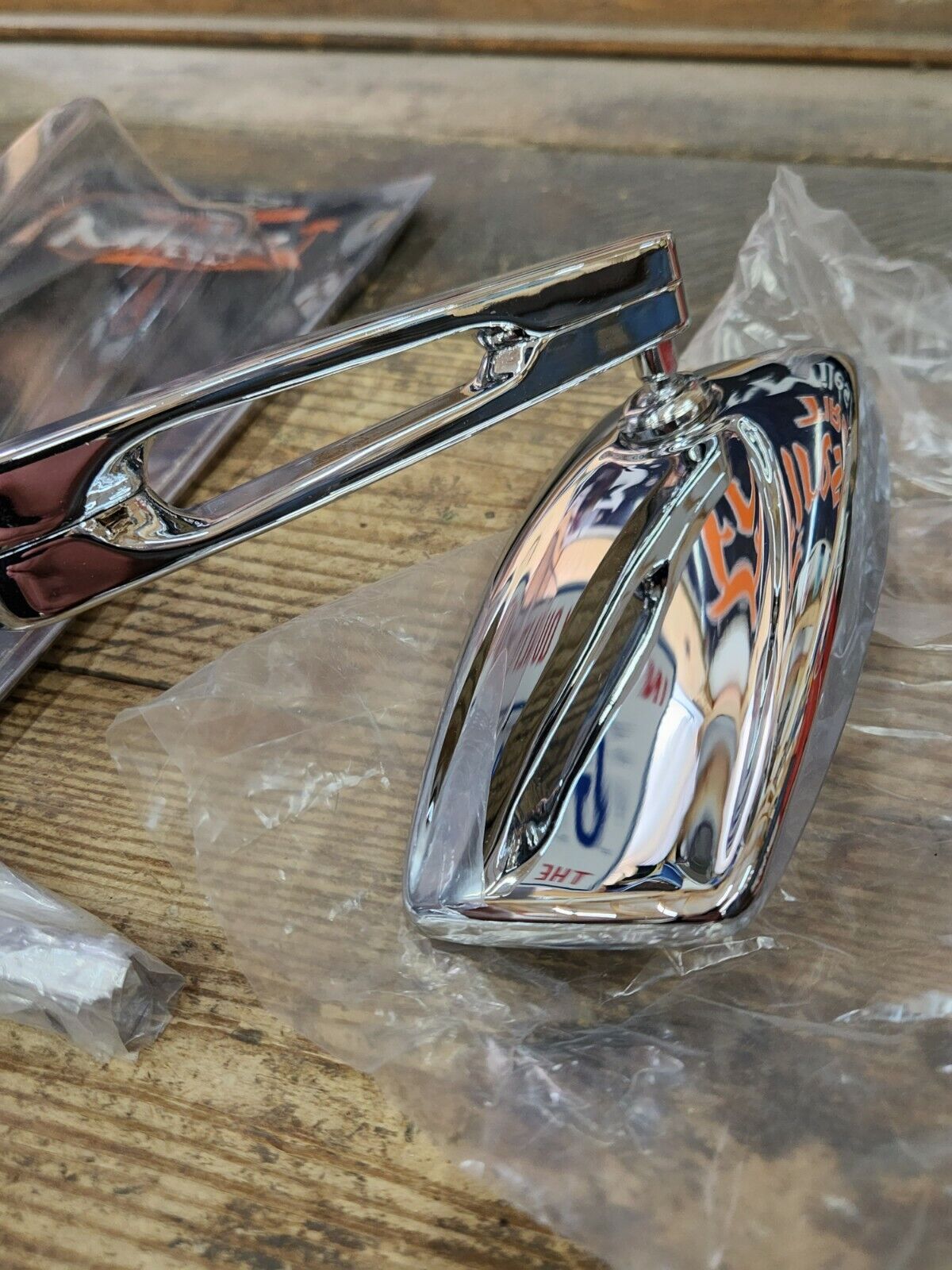 NEW Harley 1972 Up Right Side Mirror Custom Chrome Style All Chopper Very Nice!!