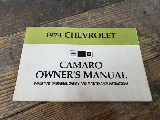 1974 Chevrolet Camaro Owners Manual Original Nice Used Condition FREE Shipping