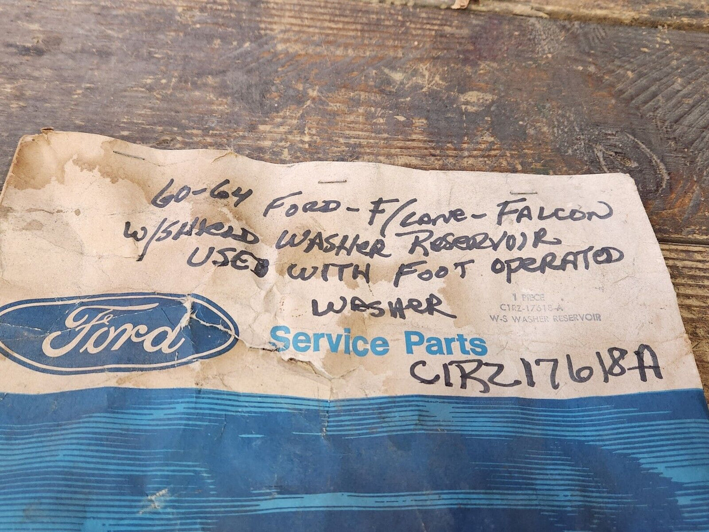 NOS 1960-64 FORD GALAXIE FAIRLANE FALCON EDSEL MOTORCRAFT WINDSHIELD WASHER BAG