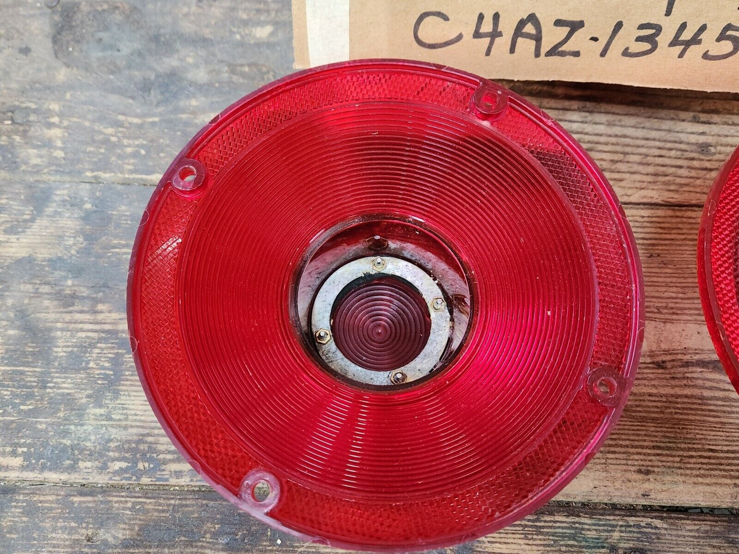 NOS Pair Genuine Ford 1964 Galaxie Tail Light Lamp Lenses Backup C4AZ-13450-C