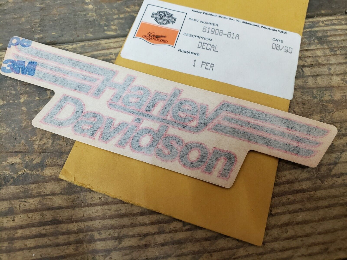 NOS PAIR HARLEY 1981 82 FXS 82 XLS SPORTSTER BLACK RED GAS TANK DECAL 61908-81 A