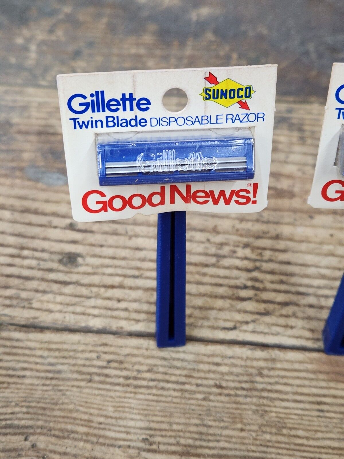 Sunoco Gas & Oil 1970s Gillette Disposable Razor Service Station NOS x 2 Display