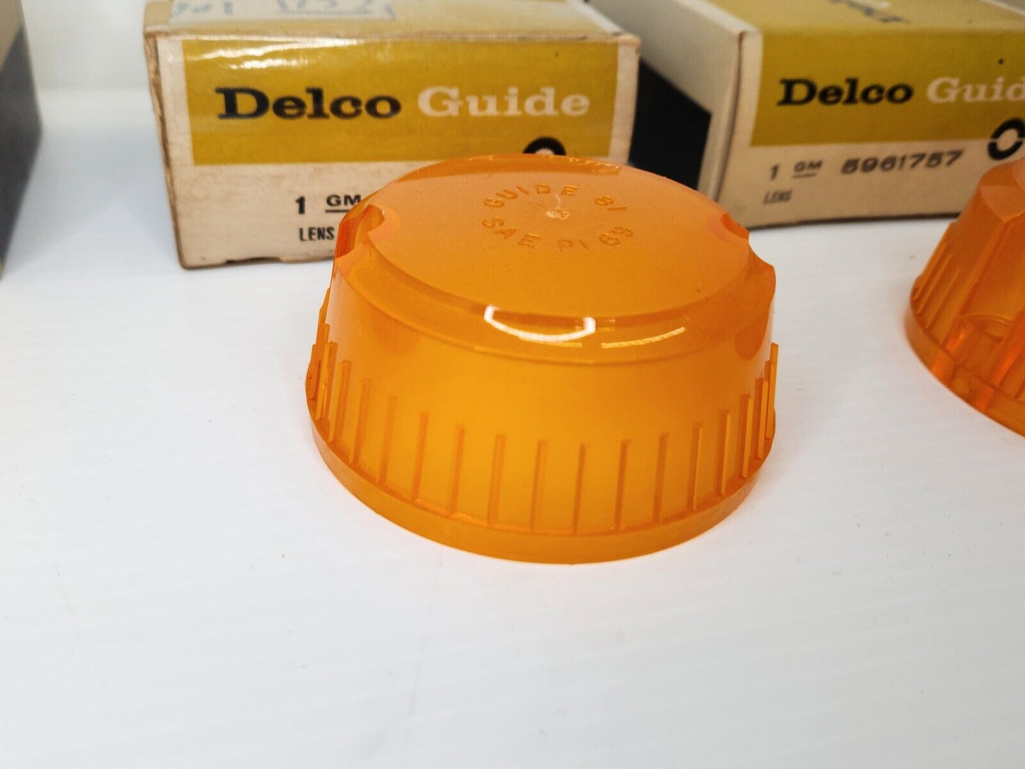 NOS OEM Delco Guide 1969 1970 Chevy Truck Roof Cab Marker Lens Set  5961757