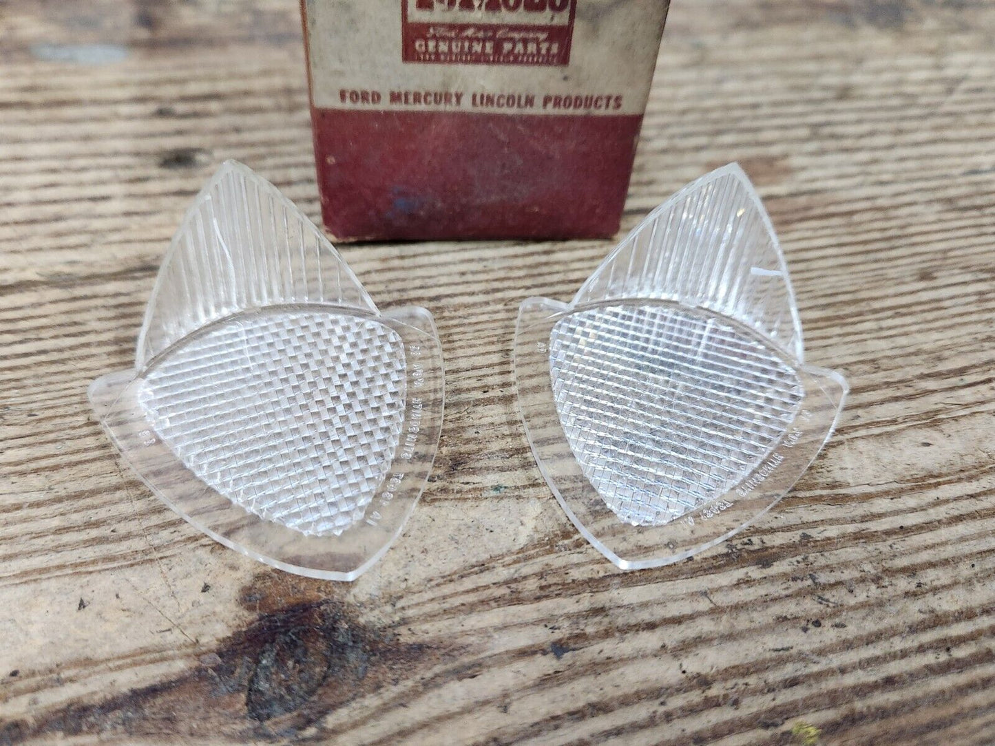 NOS 1951 Ford Tail Light Reflector Lens PAIR Genuine Custom Shoebox 1A-13437