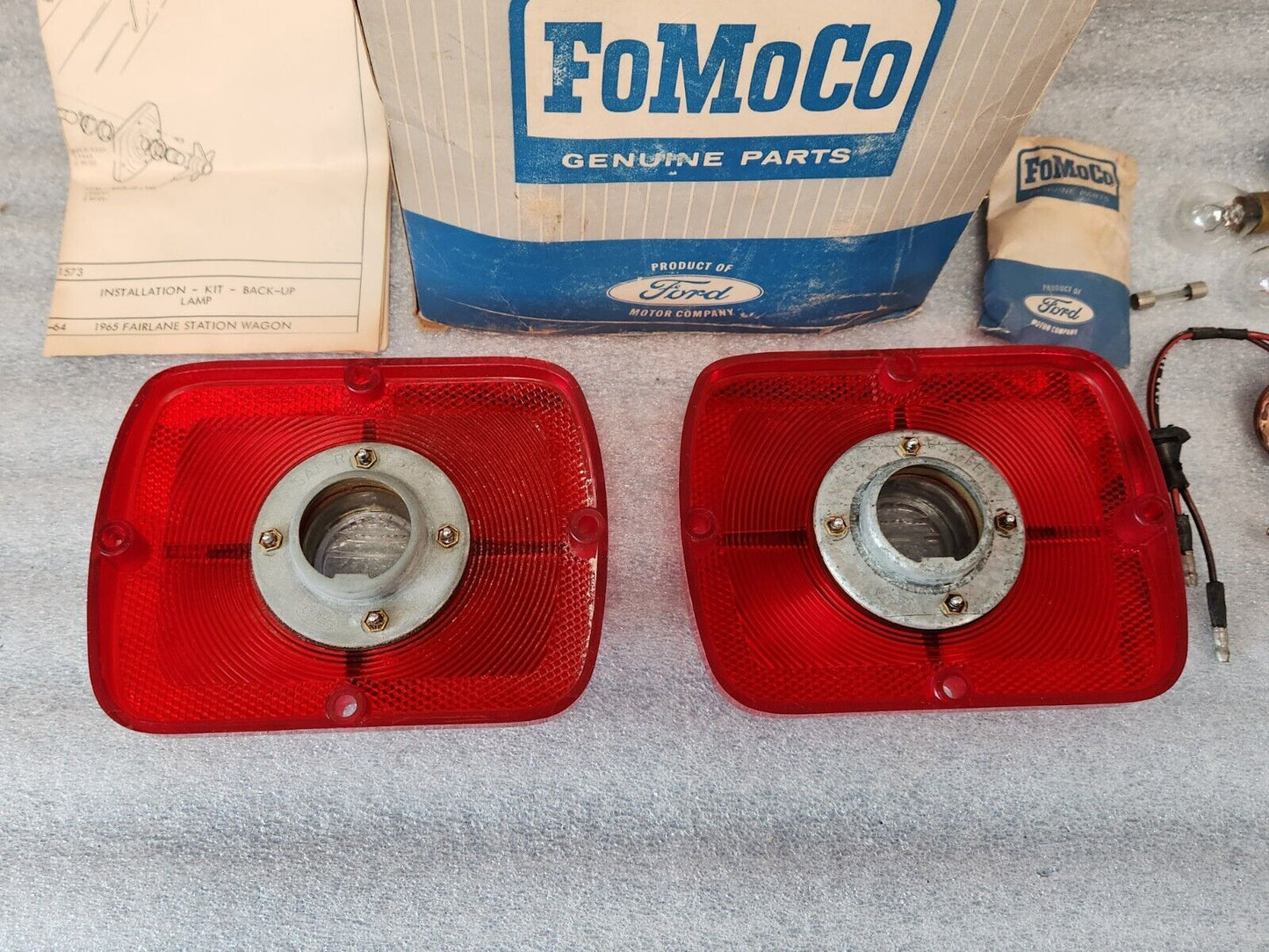 NOS OEM 1965 Ford Fairlane Station Wagon Back Up Light Kit C5OZ-15499-A FoMoCo