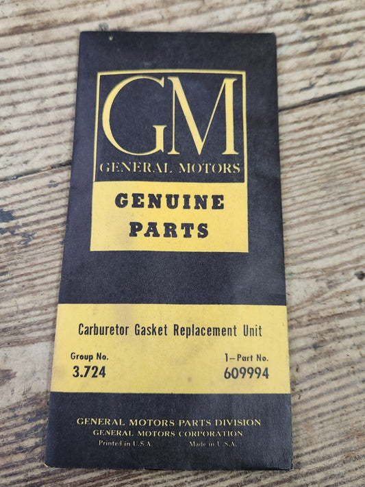 NOS OEM GM 1938-1949 Chevrolet Car Truck Carb Gasket Kit 609994