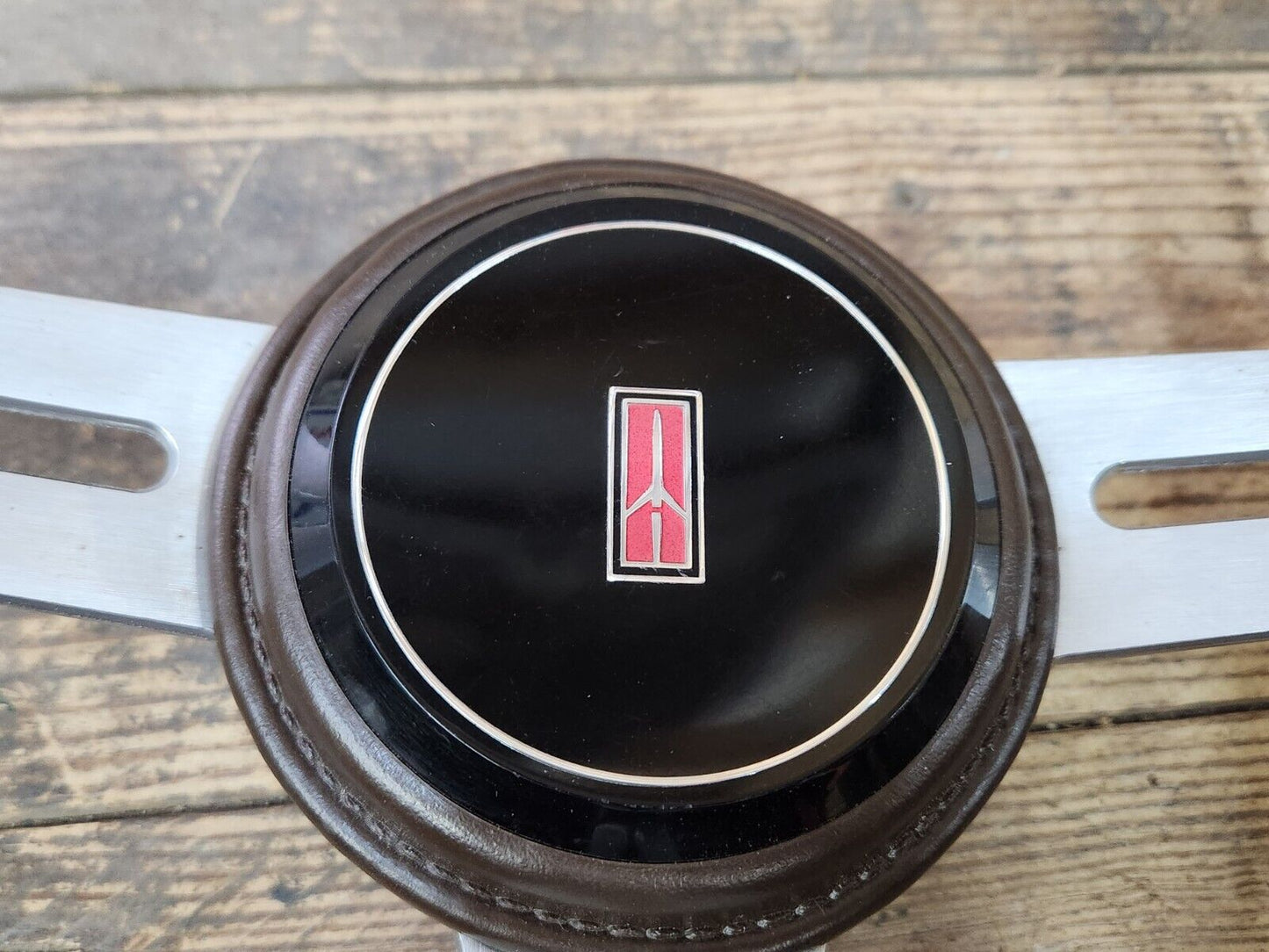 Cutlass 442 Hurst Olds Toronado Brown Leather Comfort Grip Steering Wheel OEM GM