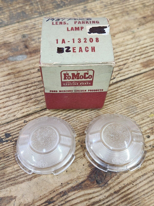 NOS OEM 1951 Ford Victoria Crestliner Turn Signal Parking Lenses Lens PAIR