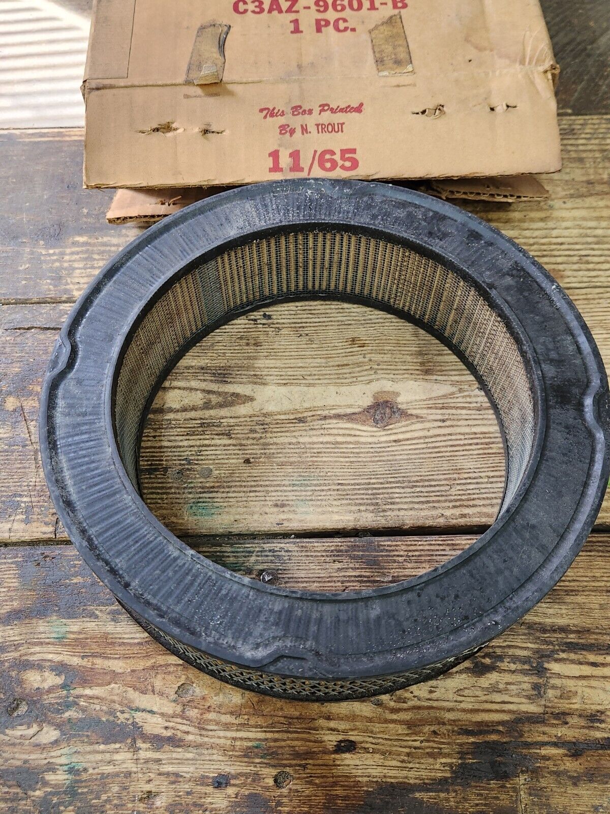 NOS OEM 1963-1964 Ford 353 390 V8 Air Cleaner Filter FA-6 C3AZ-9601-B