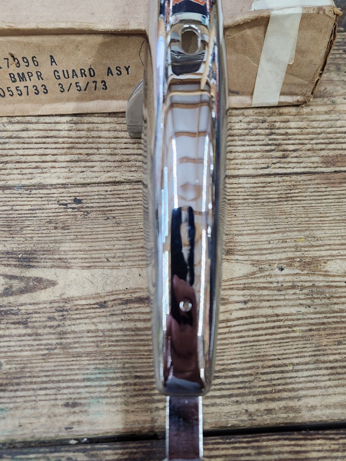 NOS OEM 1970 1971 Ford Maverick Chrome RH Front Bumper Guard Low Protection