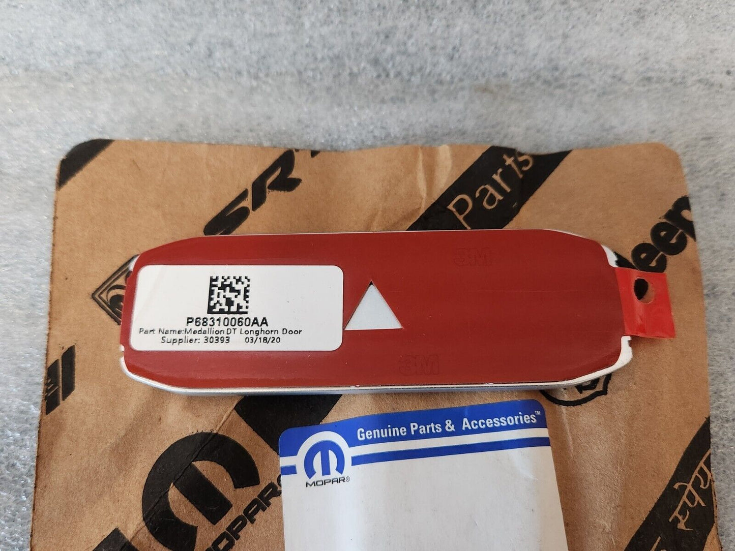 19-20 RAM LARAMIE LONGHORN EMBLEM NAMEPLATE BADGE LH OR RH DOOR MOPAR 68310060AA