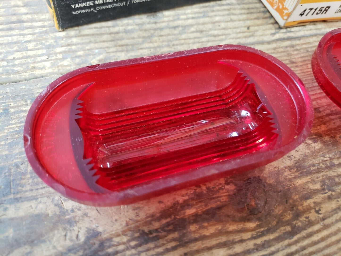 NOS vintage pair Yankee 79 Red Lens Marker Lamp Lights Travel Trailer Truck