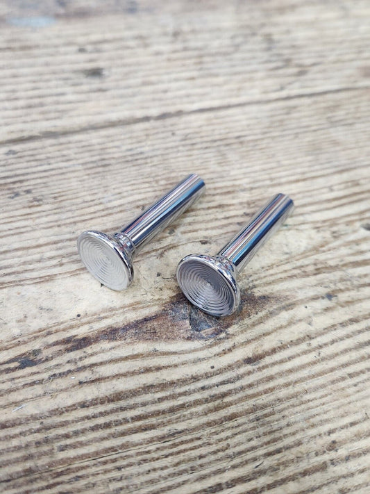1960's Buick Olds Pontiac Chevy Chrome Metal Door Panel Lock Stem Pull Knobs GM
