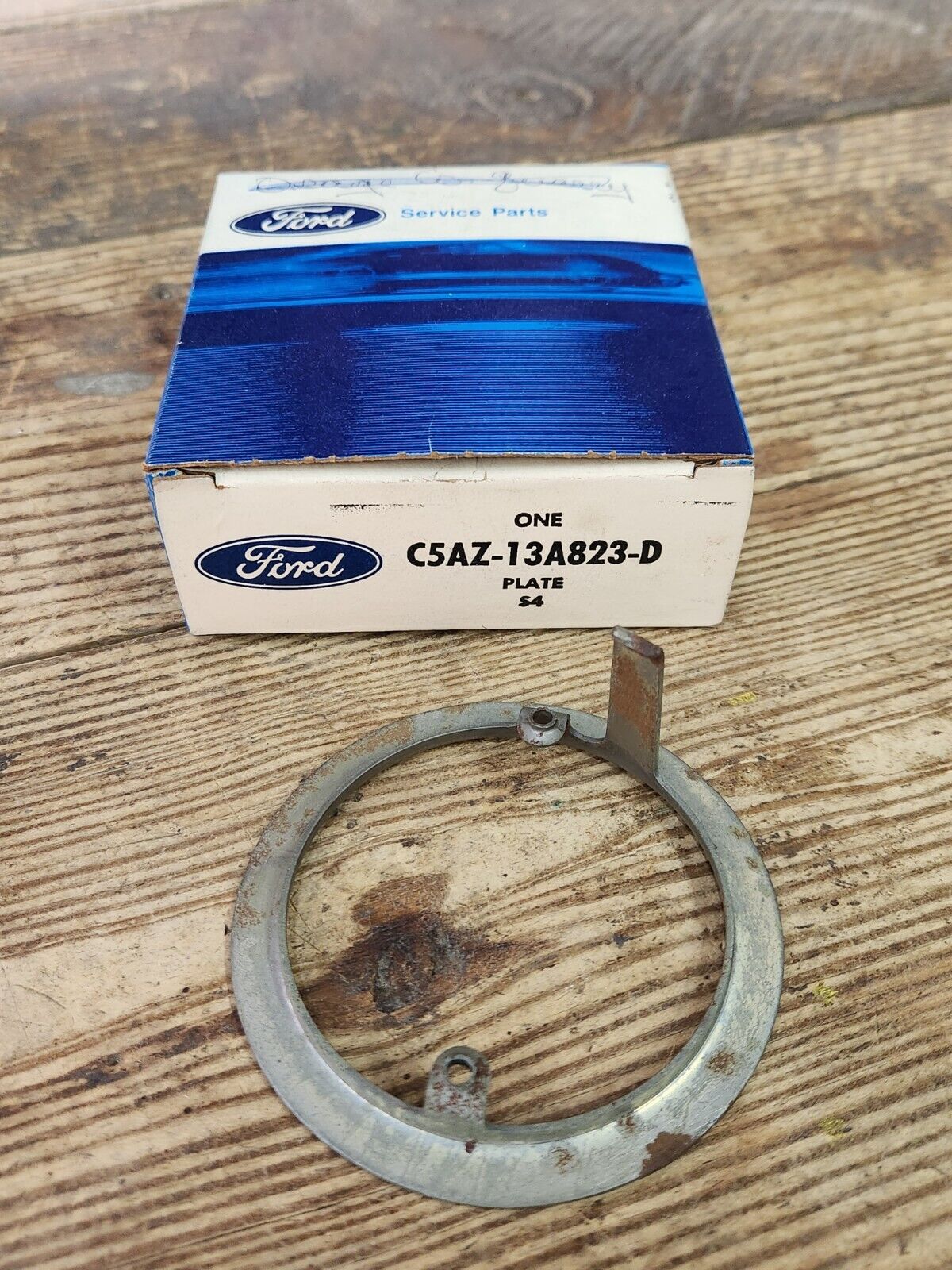 NOS OEM 1965-67 Ford Galaxie  Custom Horn Ring Brush Plate C5AZ-13A823-D