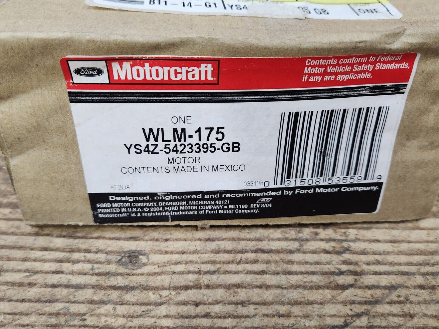 NEW Motorcraft Window Lift Motor Rear Left WLM-175 Ford Focus 4-Door 2000-2008