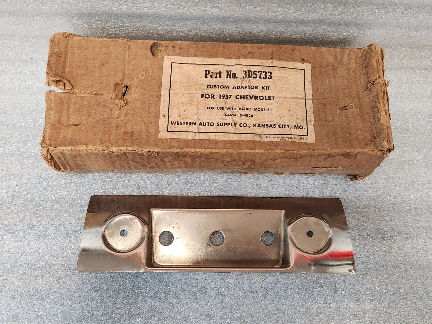 VTG 1957 Chevrolet Chrome Dummy Radio Face Plate Bezel Cover Switch Accessory