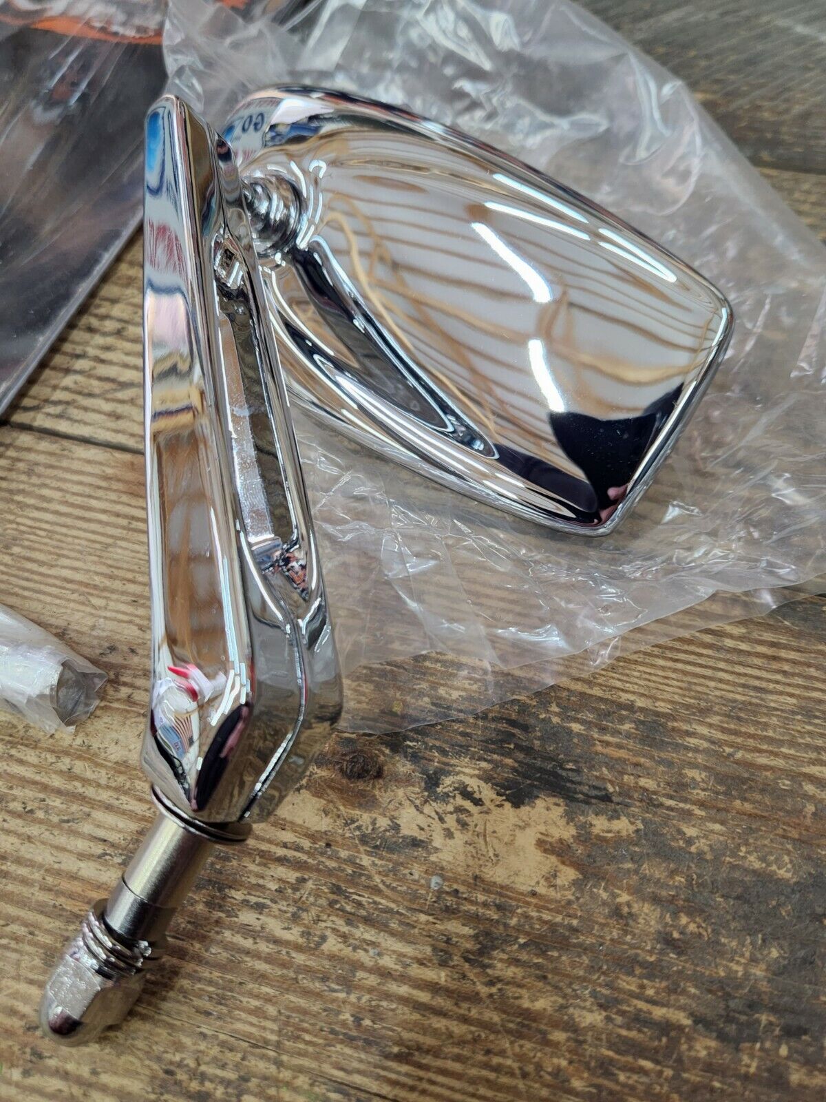 NEW Harley 1972 Up Right Side Mirror Custom Chrome Style All Chopper Very Nice!!