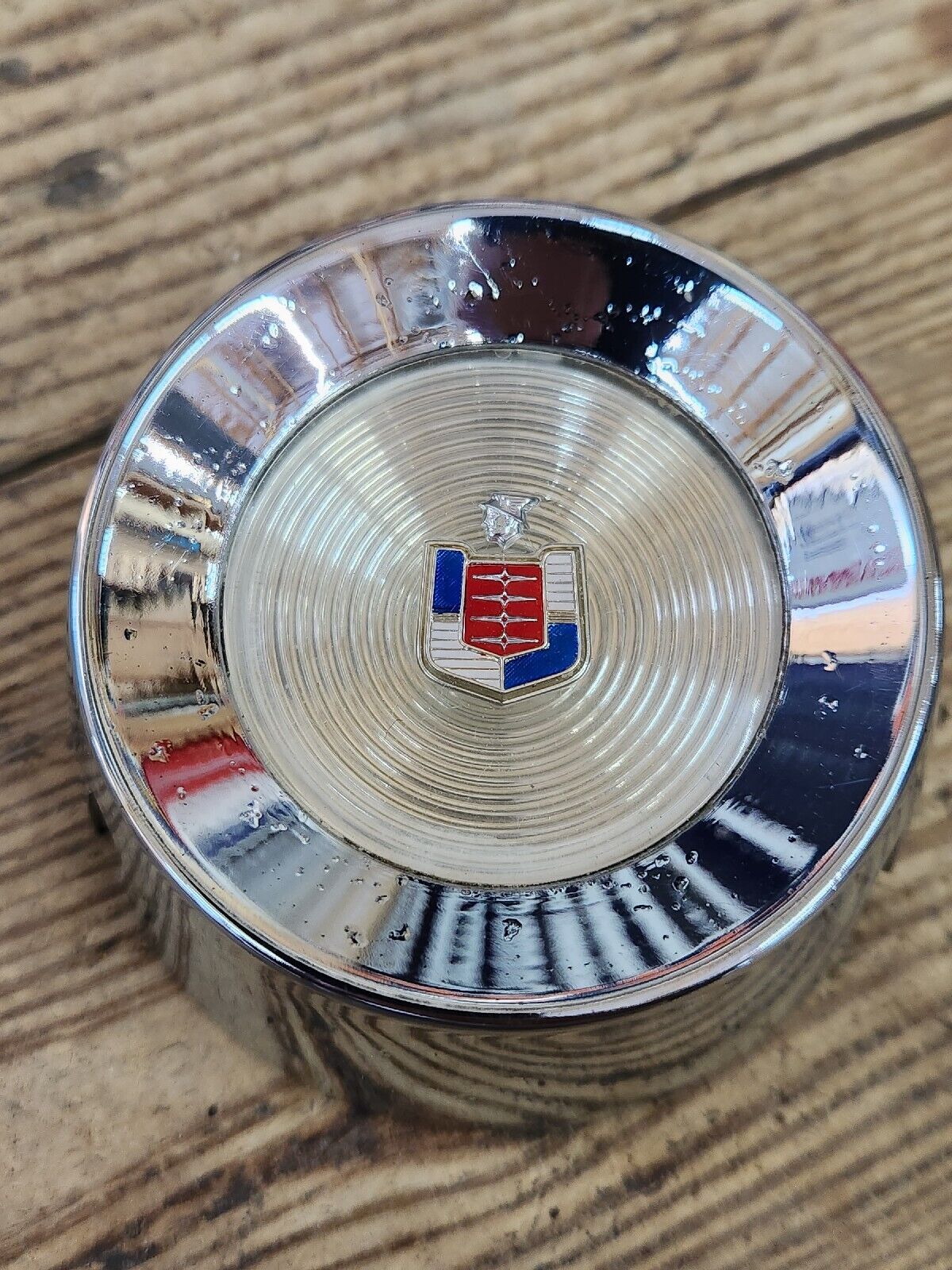 1958 Mercury Horn Cap Chrome Steering Wheel Center Button Emblem